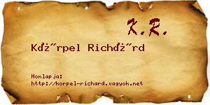 Körpel Richárd névjegykártya