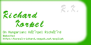richard korpel business card